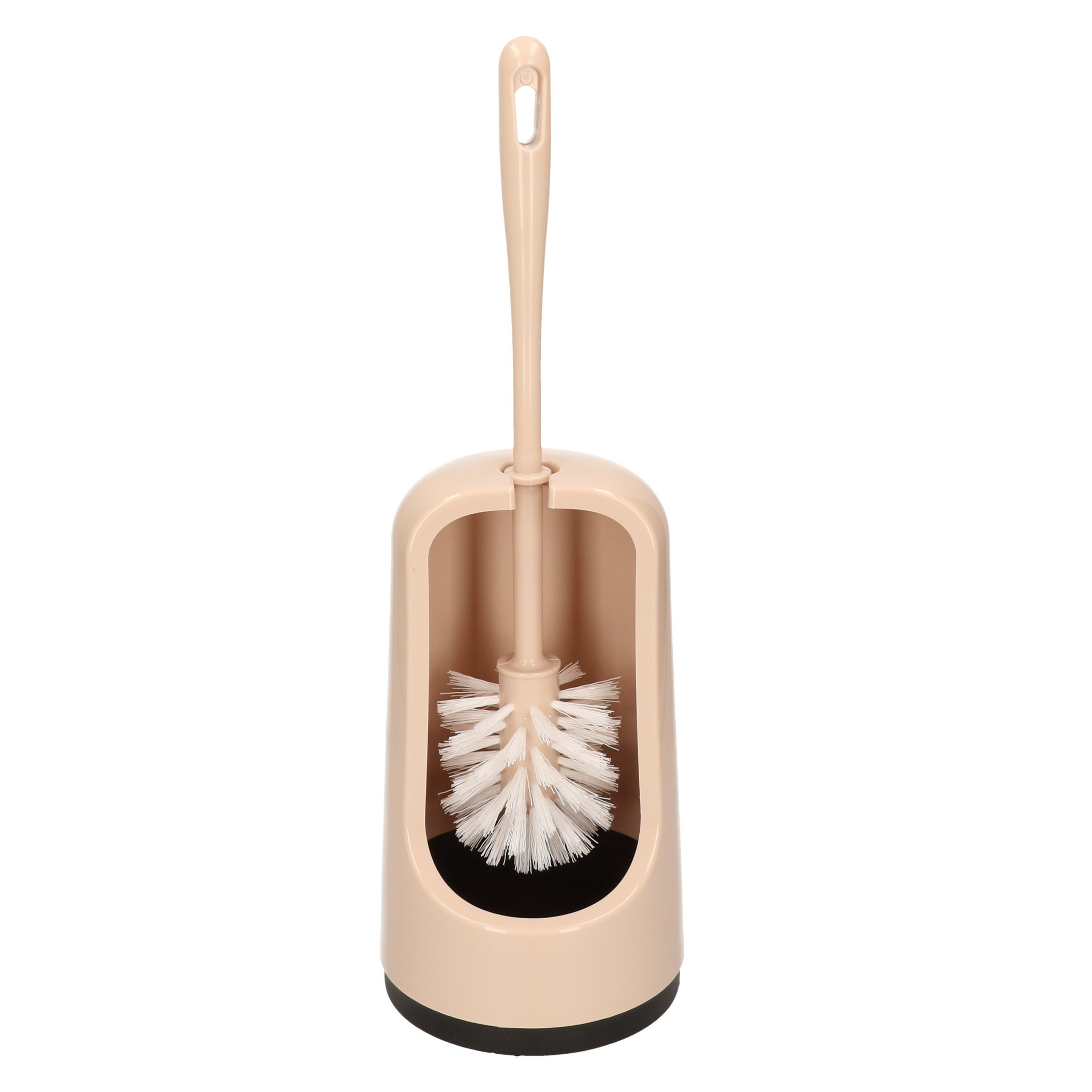 WC-borstel/toiletborstel inclusief houder beige 41 cm van kunststof -