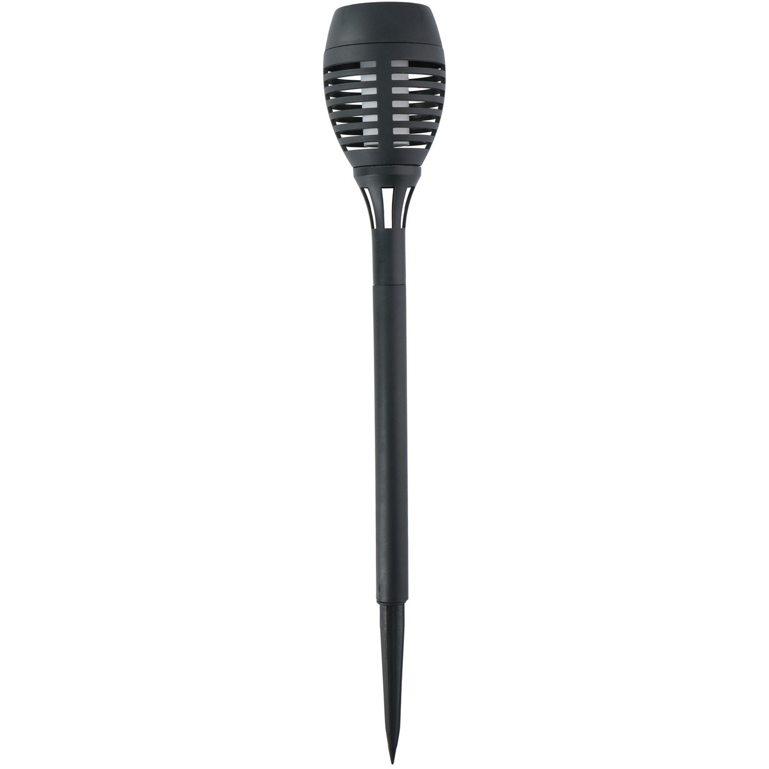 Horror decoratie solar LED vlam tuinfakkel zwart 48 cm -