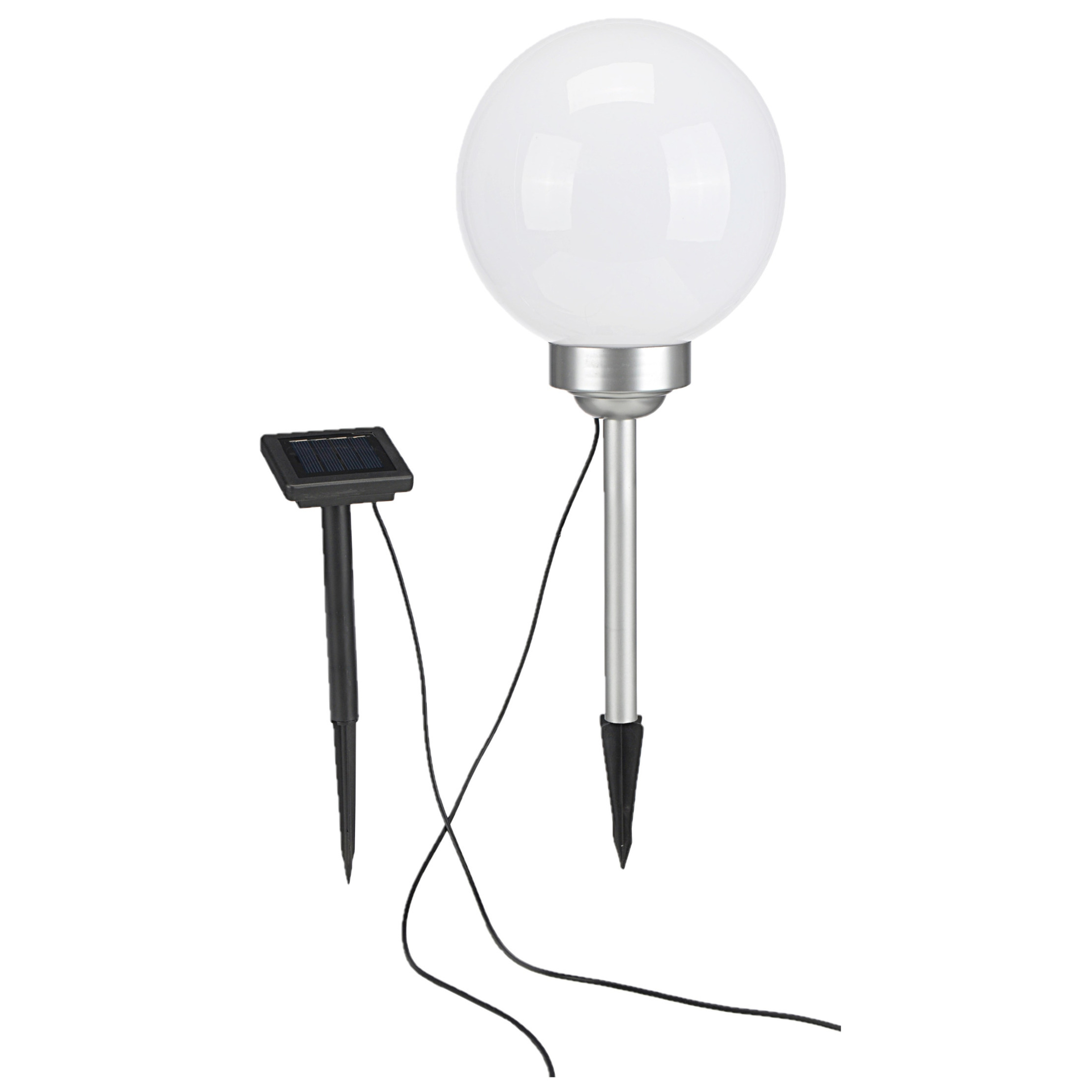 Solar tuinlamp/prikspot bol met roterende functie op zonne-energie 20 cm -