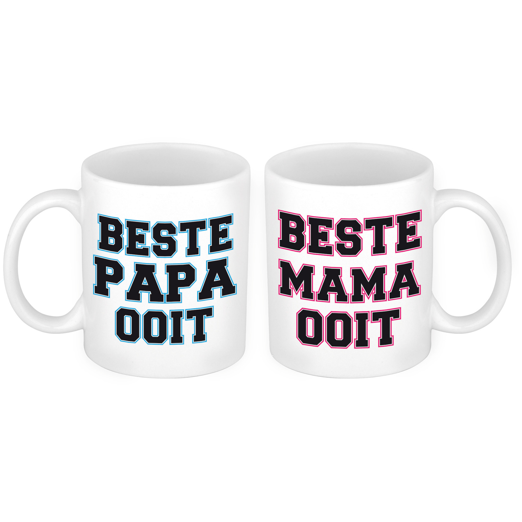 Beste Papa en Mama ooit mok - Cadeau beker set voor Papa en Mama -