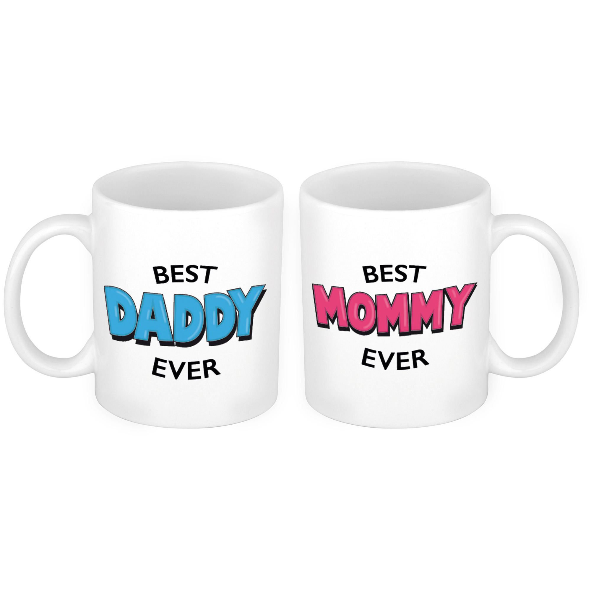 Best Daddy en Mommy mok - Cadeau beker set voor Papa en Mama -