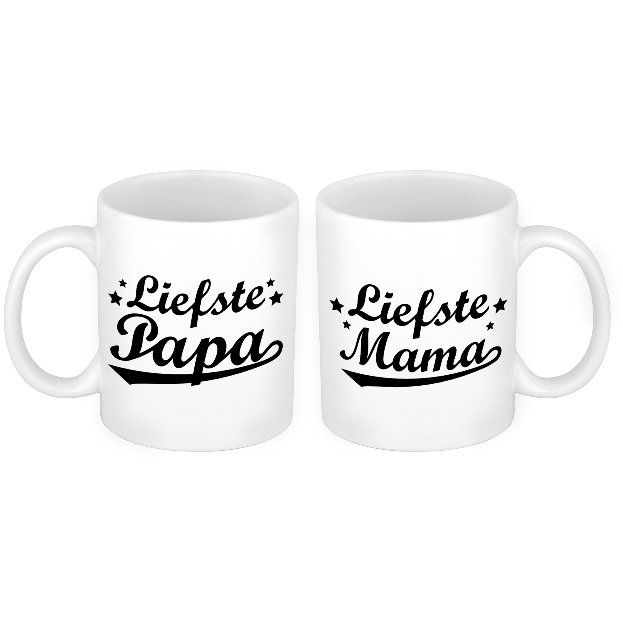 Liefste papa en mama mok - Cadeau beker set voor Papa en Mama -