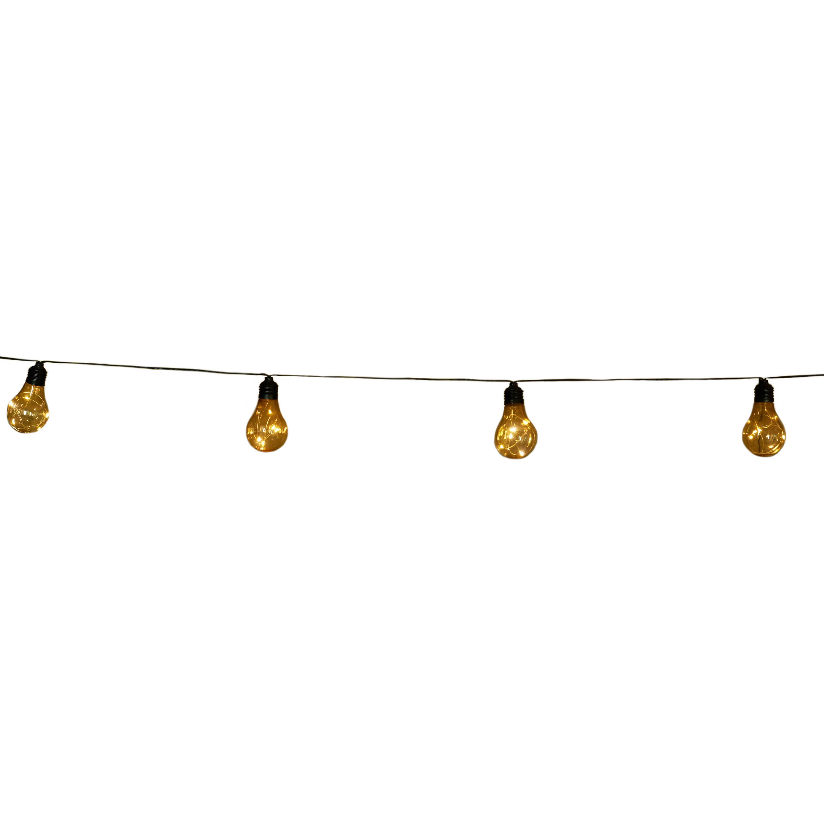 Solar tuinverlichting lichtsnoer met lampjes/bollampjes warm wit 450 cm -