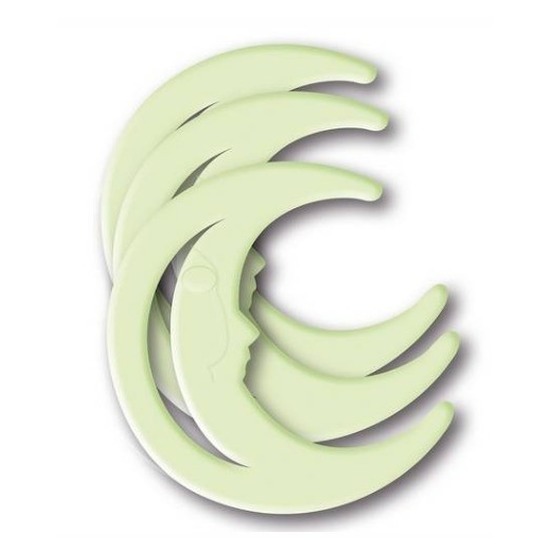 Glow in the dark stickers - 6x stuks - Maan - 8 cm - Lichtgevende stickers - Kinderkamer -
