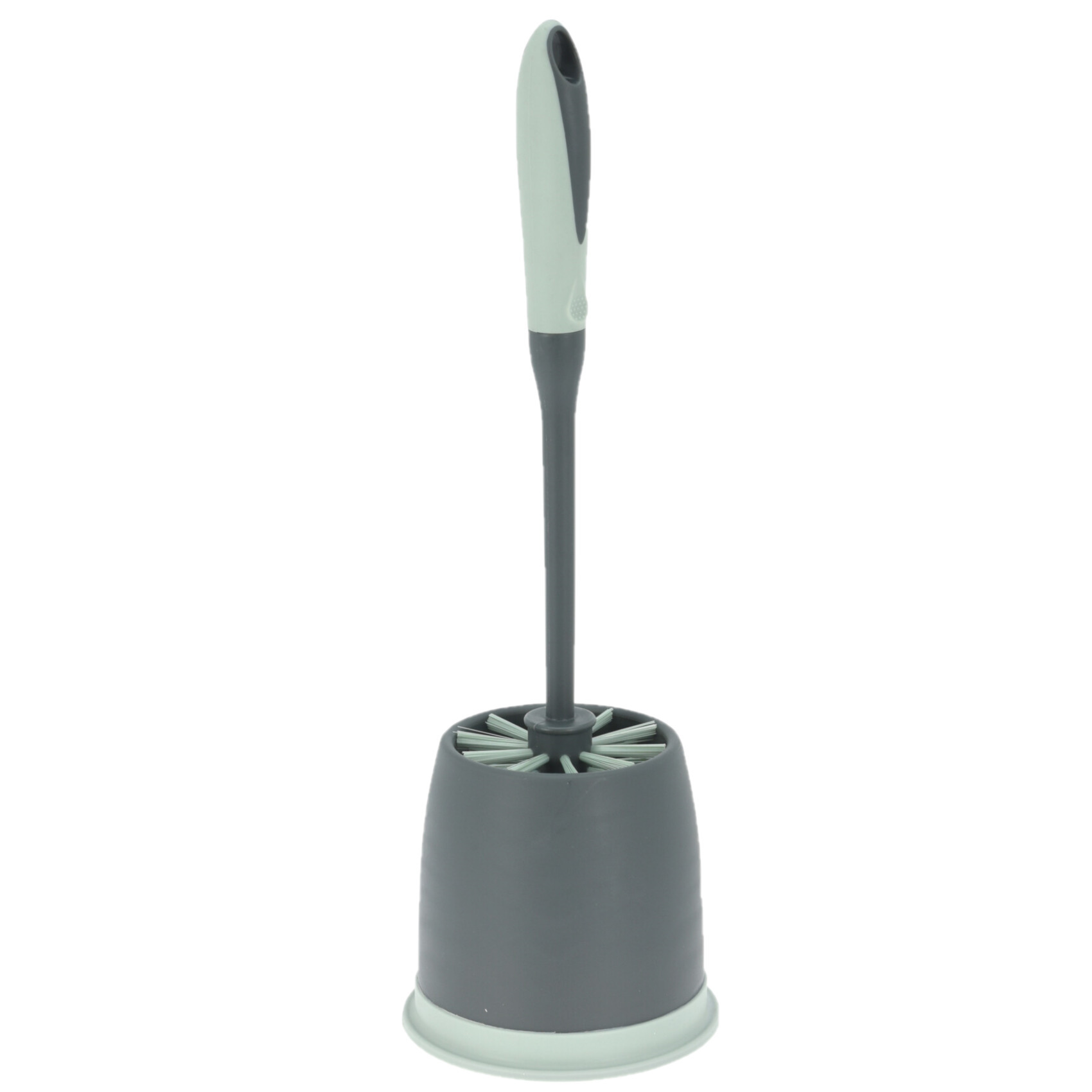 Wc-borstel/toiletborstel met houder grijs/groen 39 cm van kunststof -