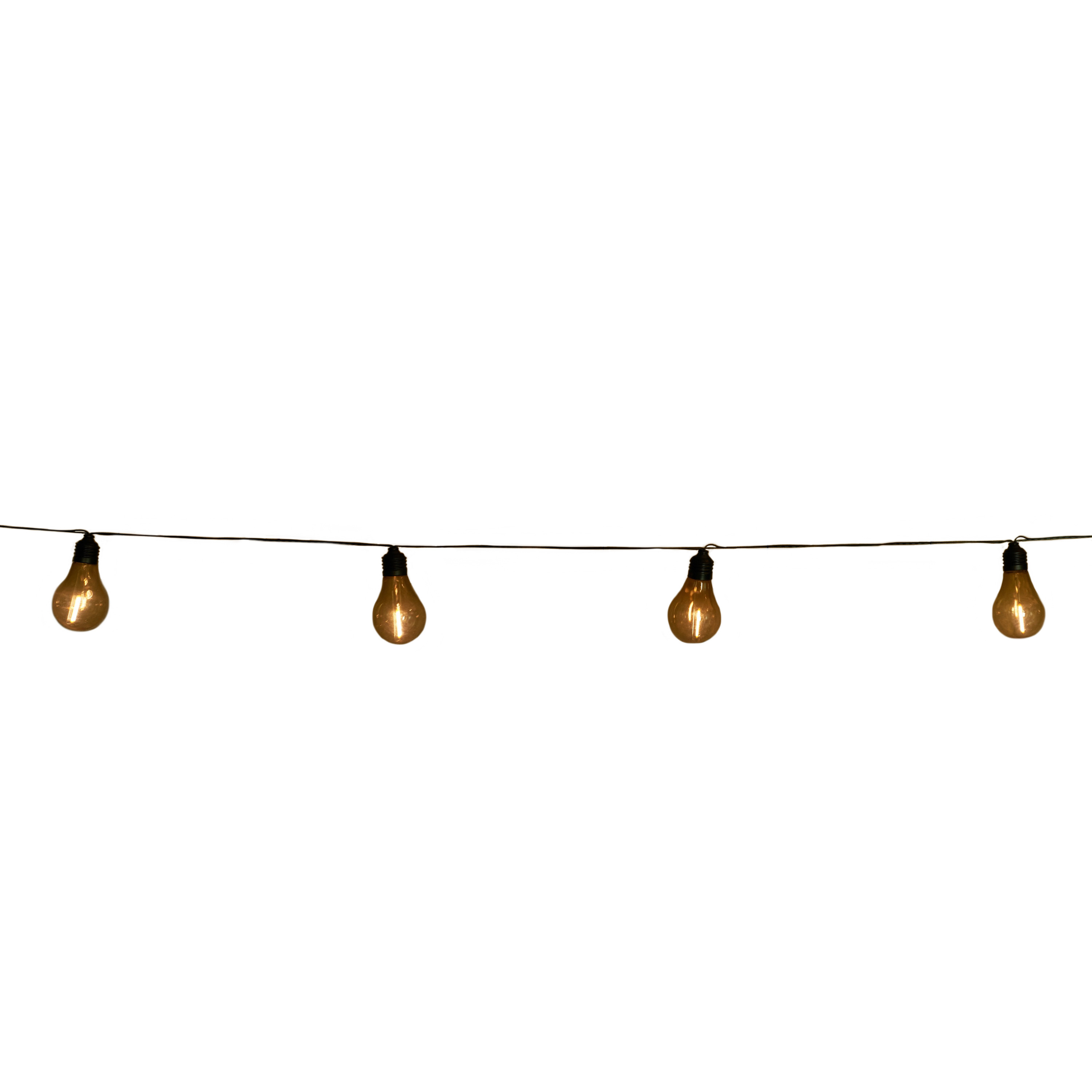 Solar tuinverlichting lichtsnoer met lampjes/bollampjes warm wit 450 cm -