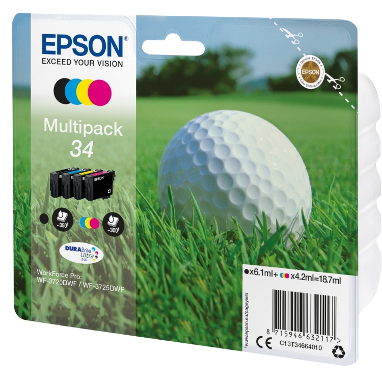 Epson Multipack - T3466 inkt C13T34664010, 'Golfbal', 4-delig