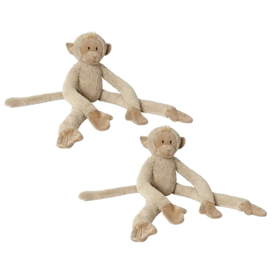 2x stuks happy Horse aapje knuffel beige 45 cm -