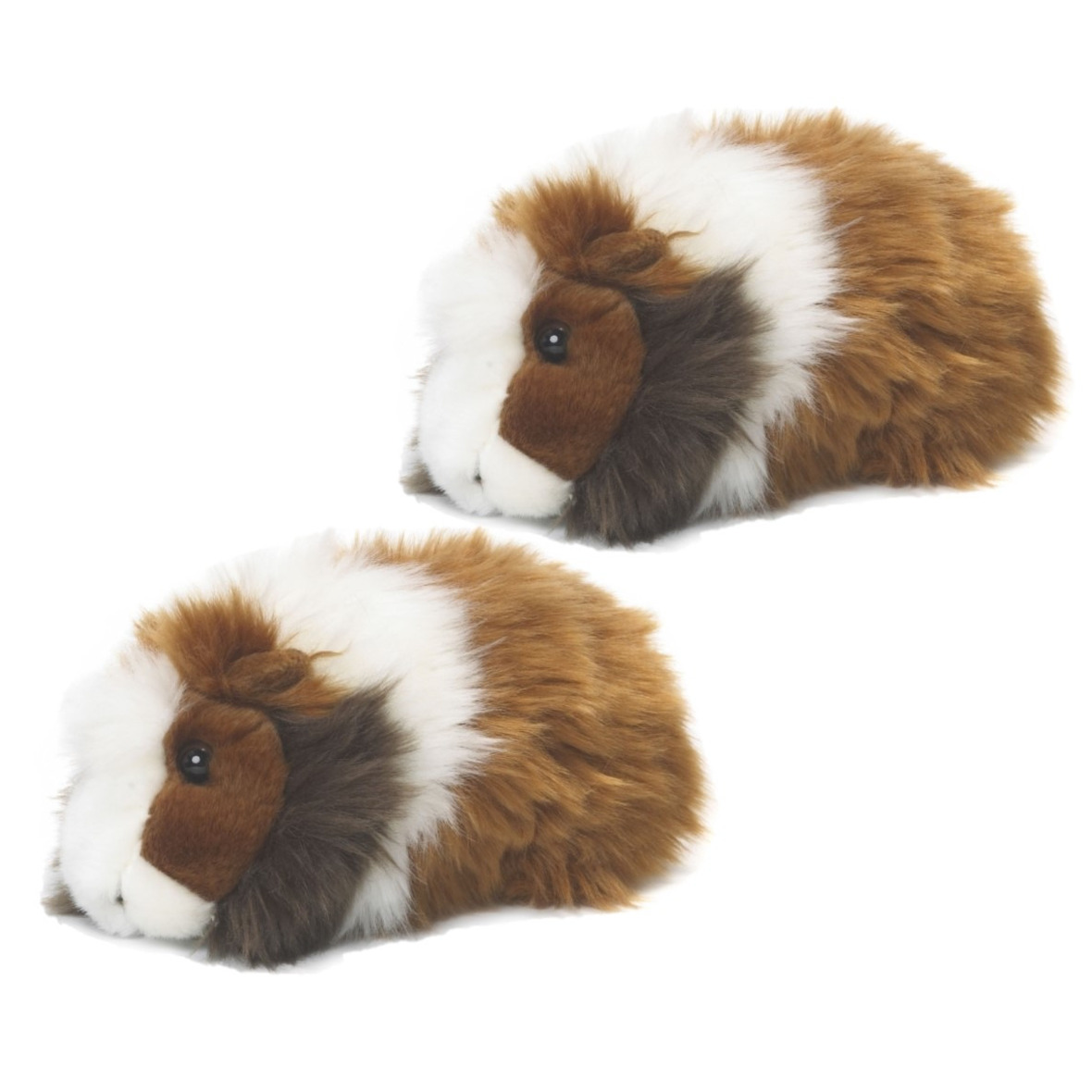 WNF pluche cavia knuffel - 2x stuks - bruin - 19 cm - speelgoed knuffels -