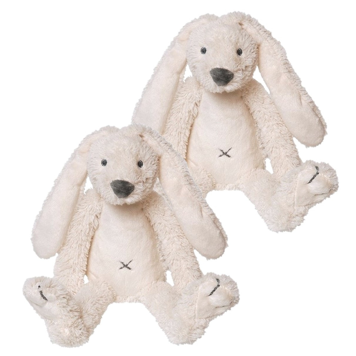 2x stuks happy Horse knuffel konijn Richie wit 28 cm -