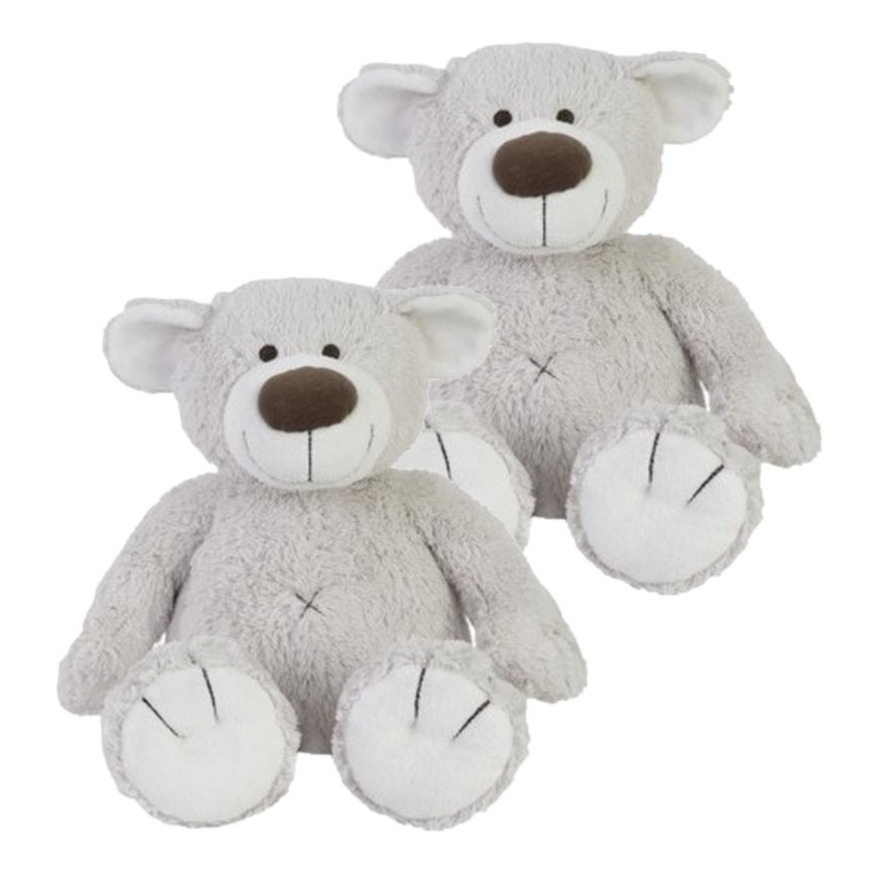 2x stuks happy Horse pluche grijze beer Baggio knuffel 22 cm speelgoed -