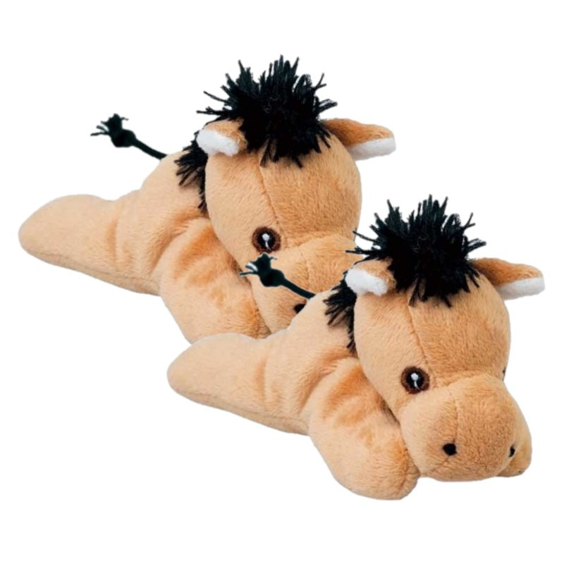2x stuks knuffel paardje 13 cm -