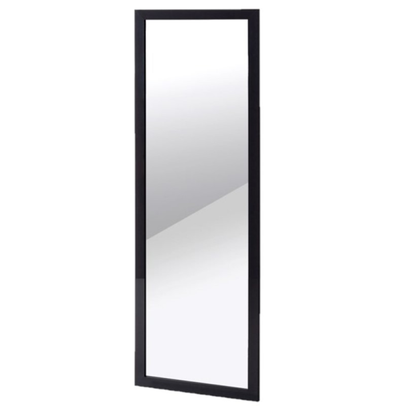Wandspiegel/passpiegel rechthoekig met kunststof frame zwart 30 x 90 cm -
