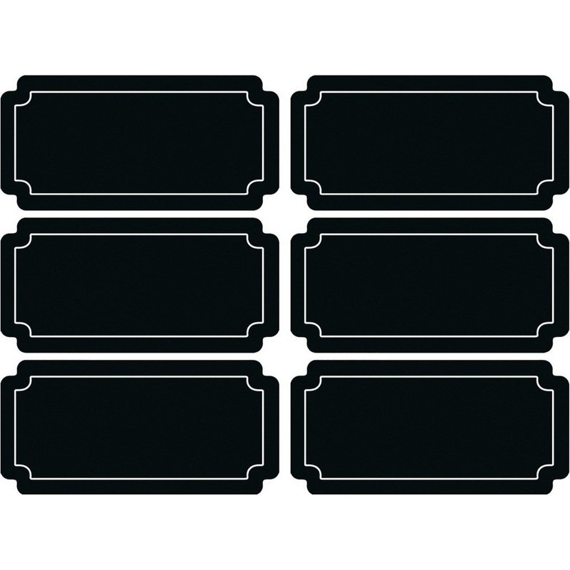 24x stuks schoolbord etiketten/stickers rechthoekig 7 x 3 cm -