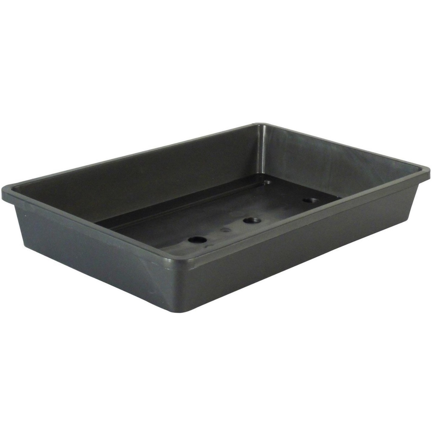 4x stuks rechthoekige kweekbak voor zaailingen antraciet grijs kunststof 37.5 x 24 x 6 cm -