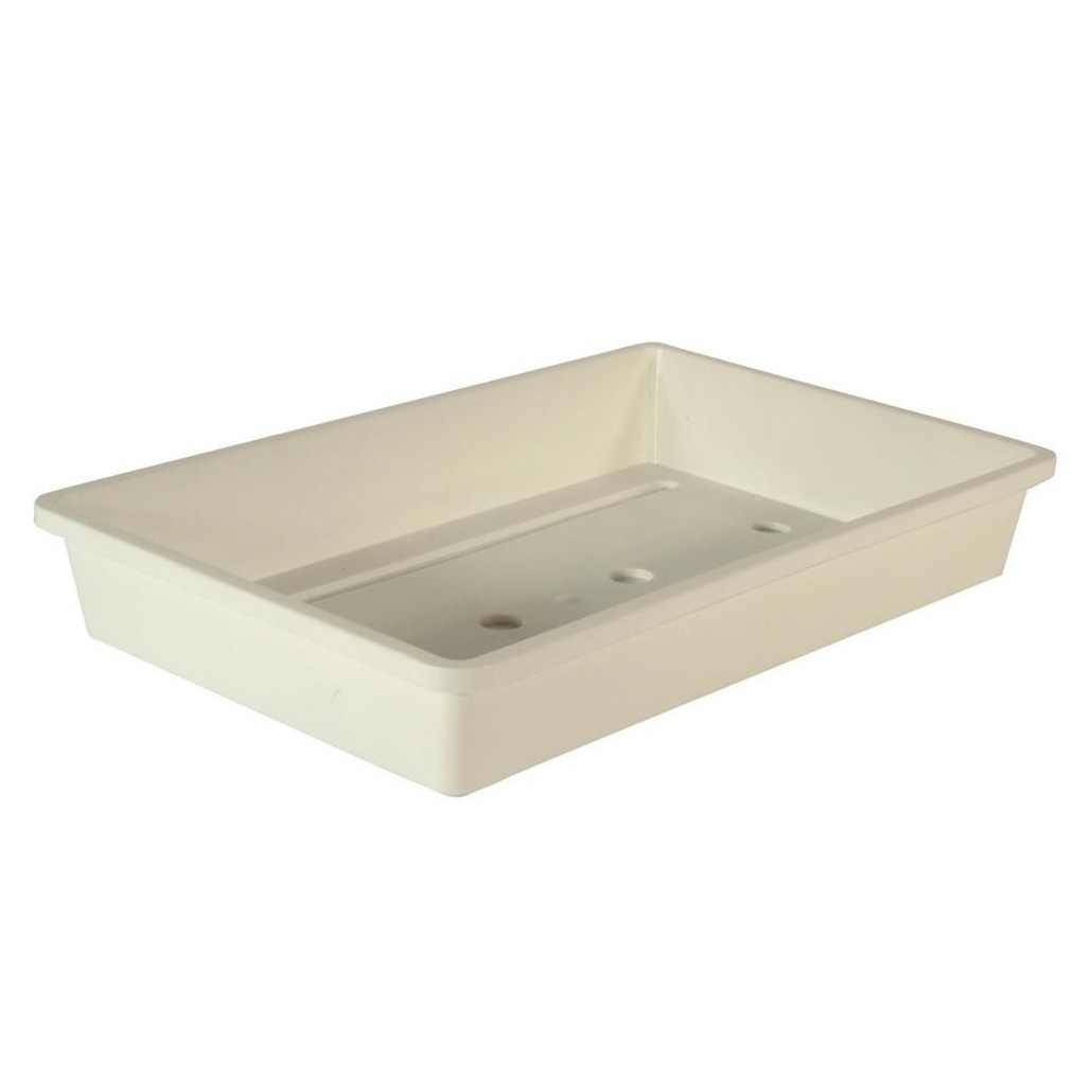 Rechthoekige kweekbak voor zaailingen wit kunststof 37.5 x 24 x 6 cm -