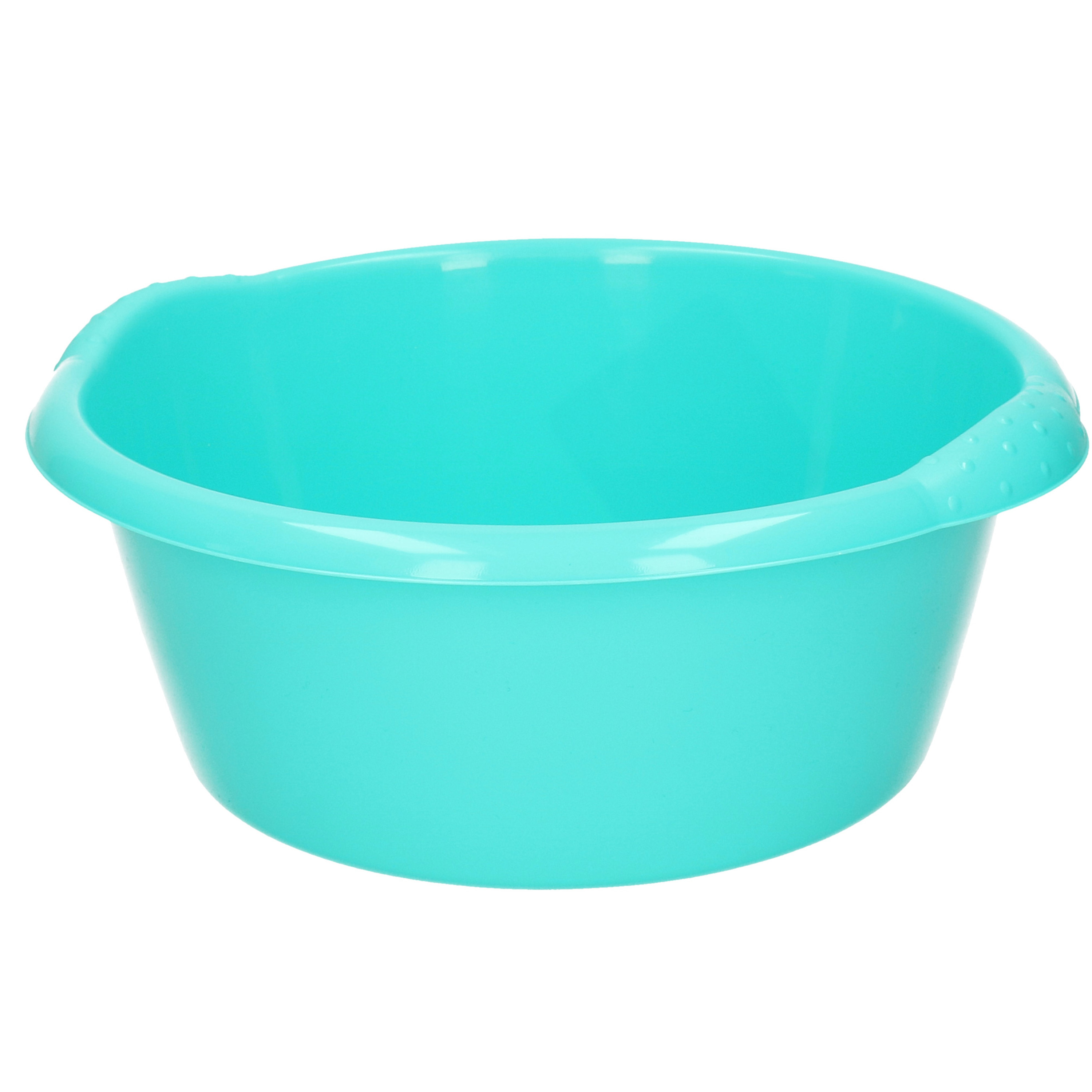 Ronde afwasteil/afwasbak turquoise blauw 3 liter 25 x 10,5 cm -