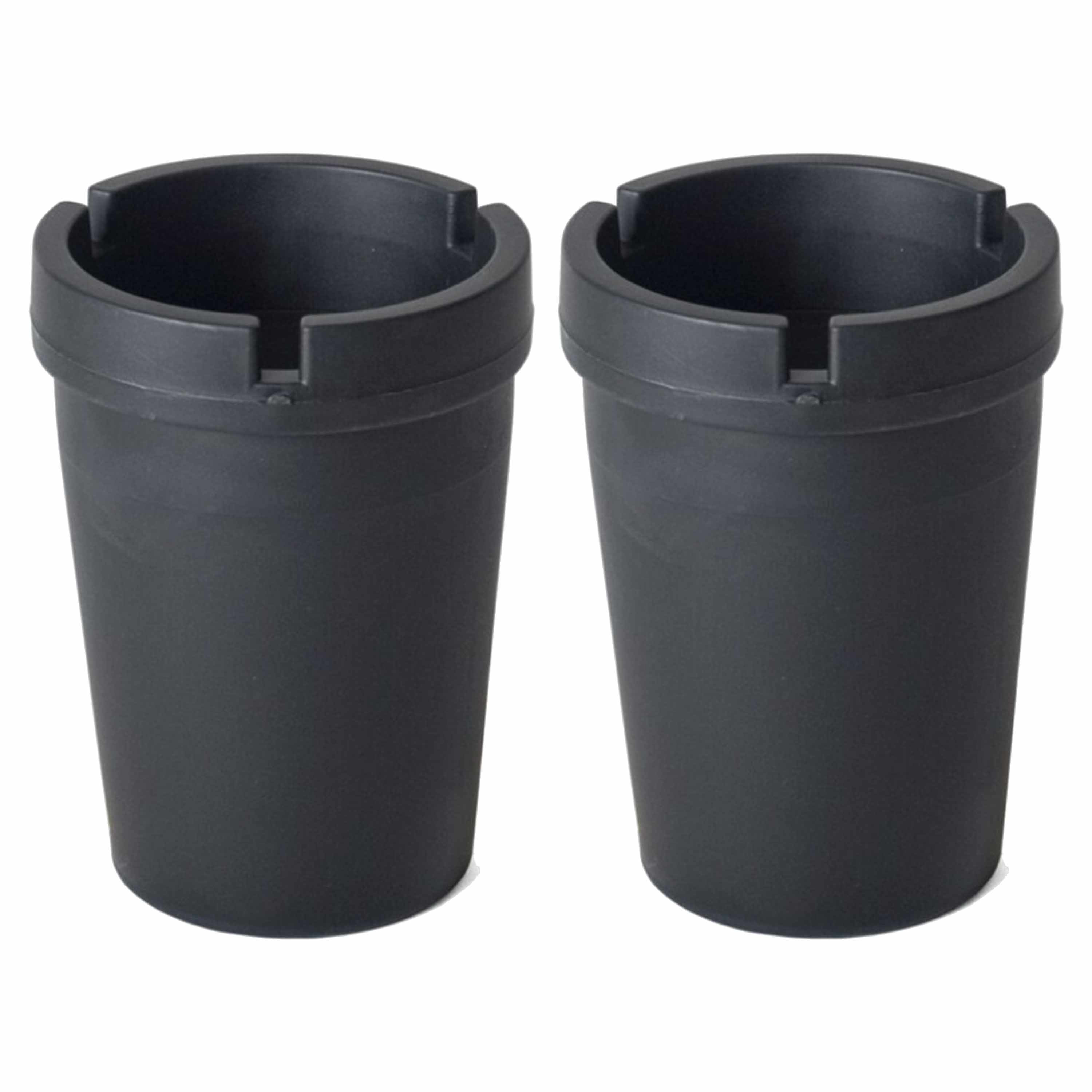 2x Auto asbakken zwart 11 x 8 cm -