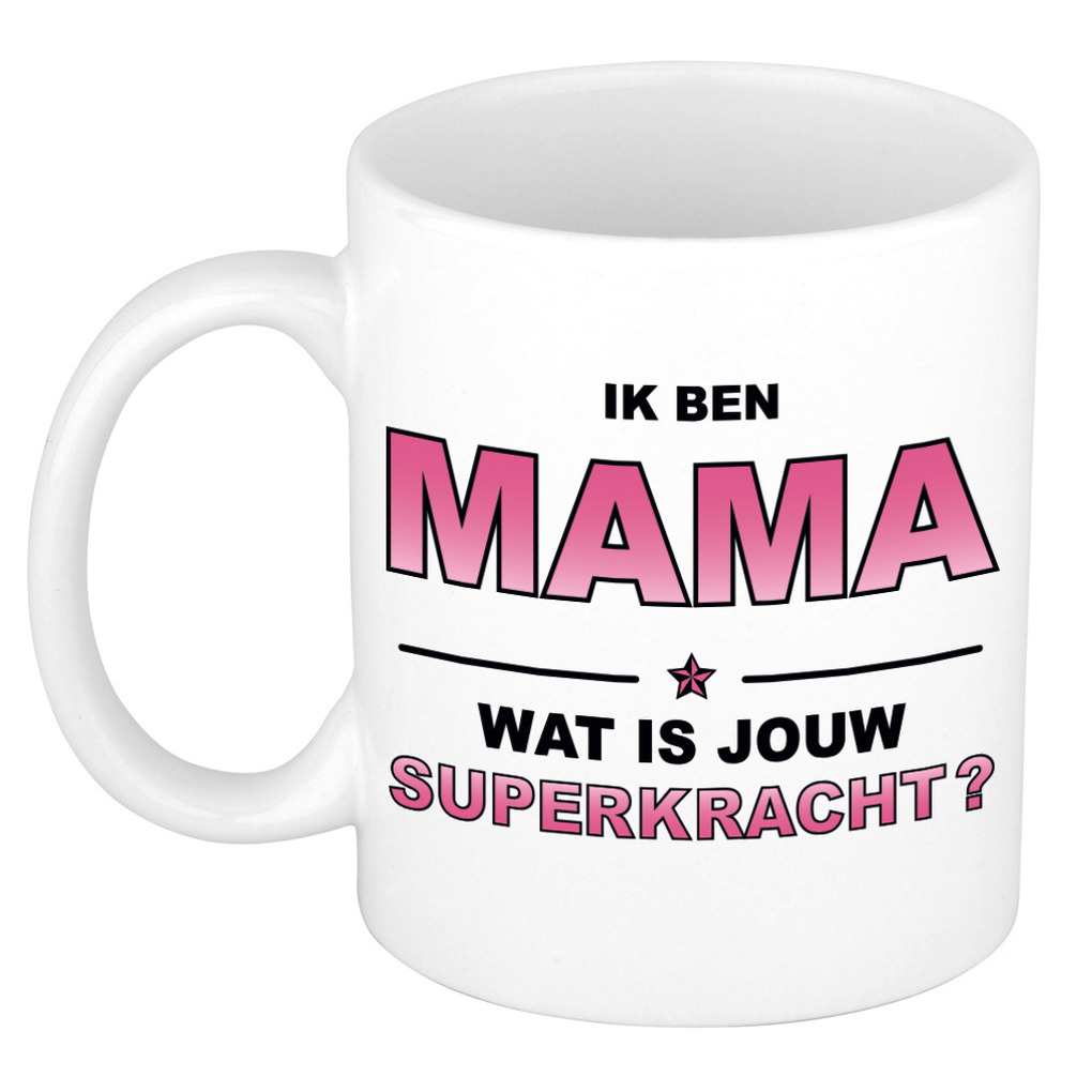 Ik ben mama wat is jouw superkracht kado mok / beker voor Moederdag / verjaardag -