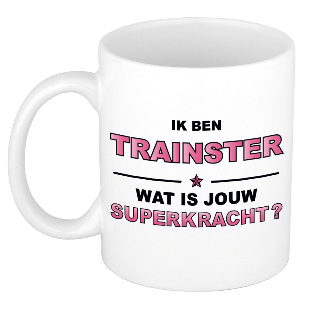 Ik ben trainster wat is jouw superkracht kado mok / beker / verjaardag -
