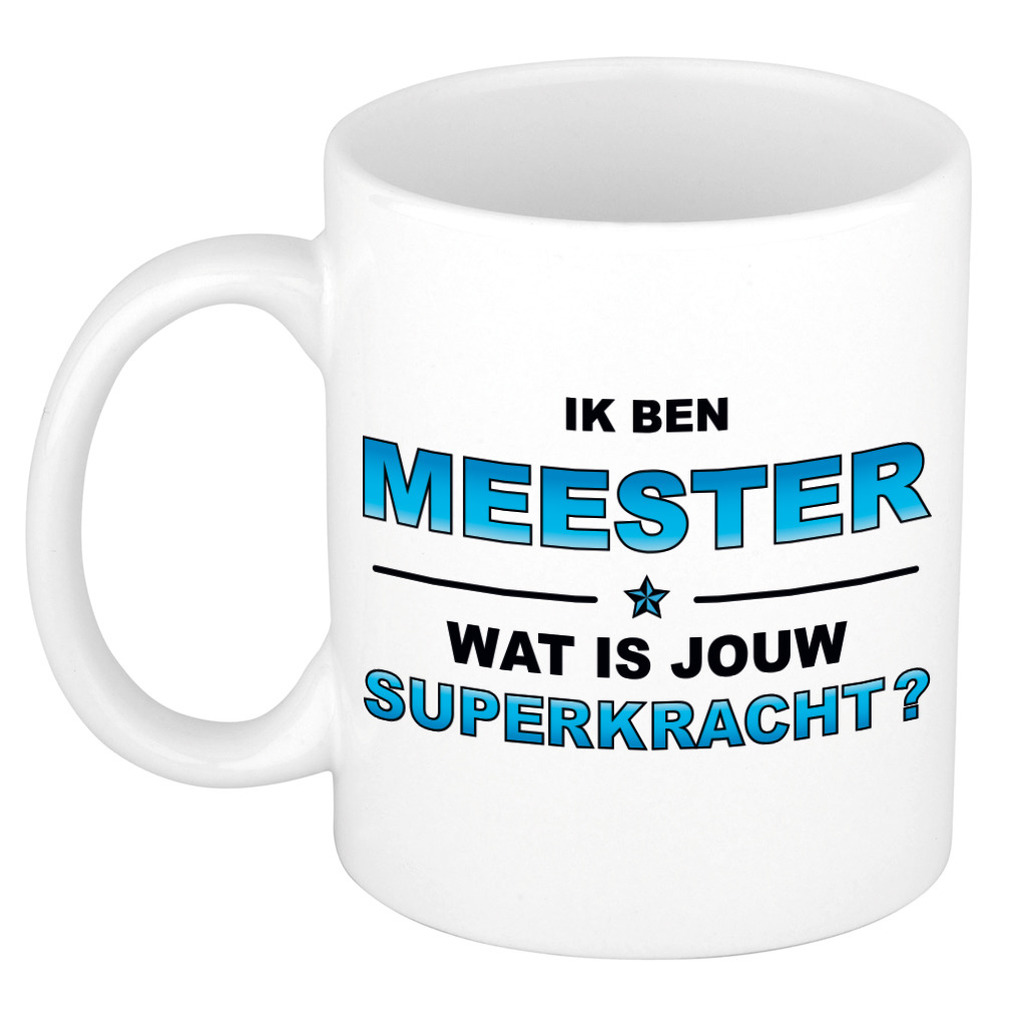 Ik ben meester wat is jouw superkracht kado mok / beker / verjaardag -