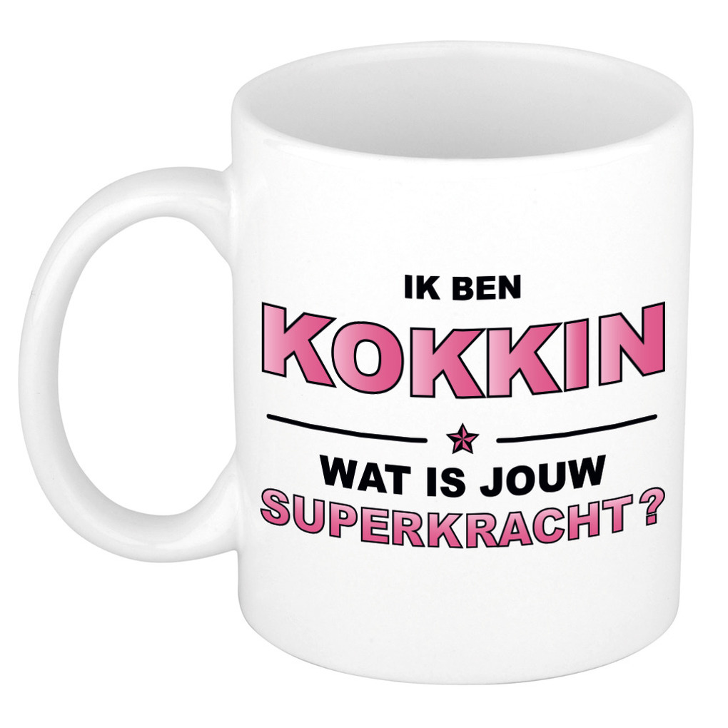 Ik ben kokkin wat is jouw superkracht kado mok / beker / verjaardag -