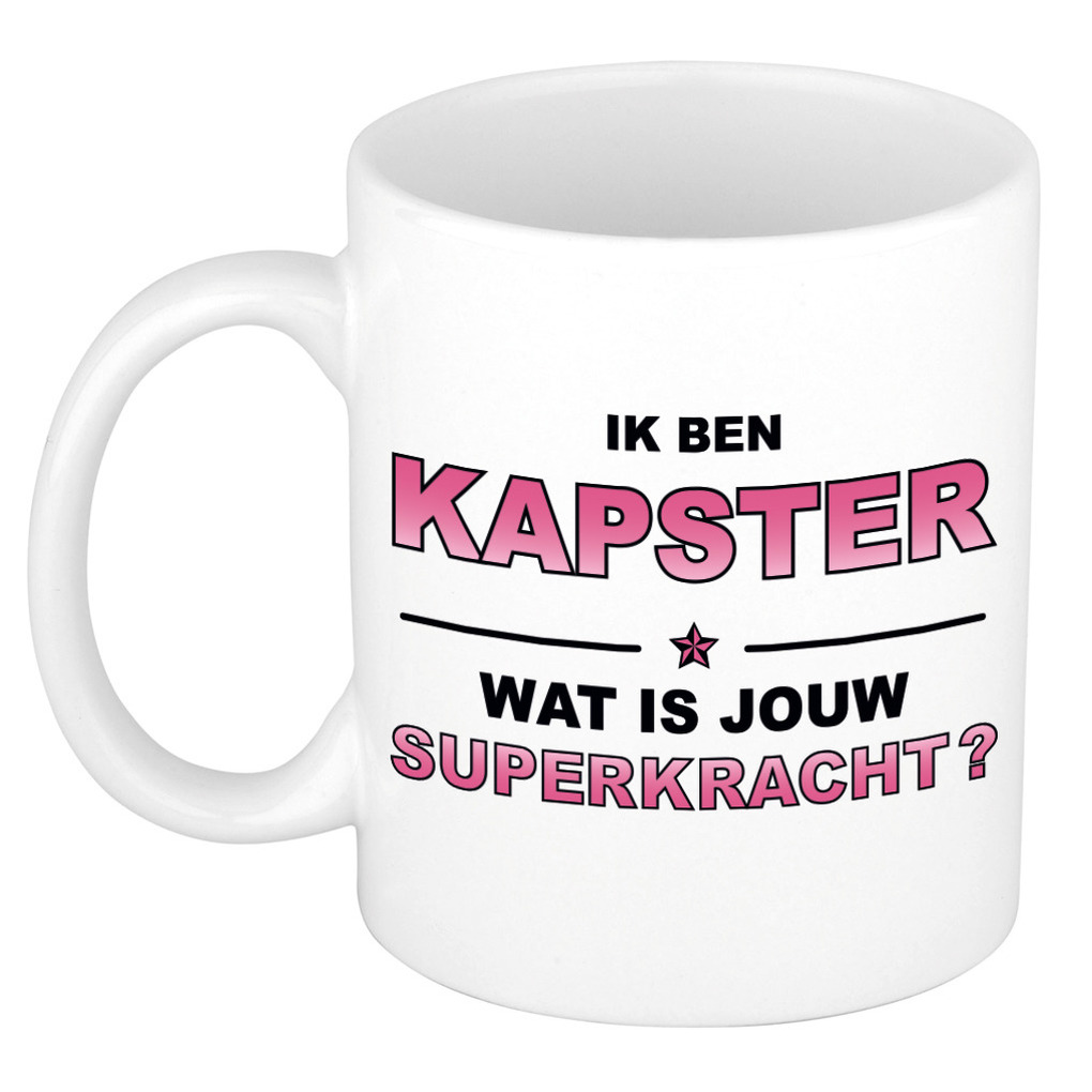 Ik ben kapster wat is jouw superkracht kado mok / beker / verjaardag -