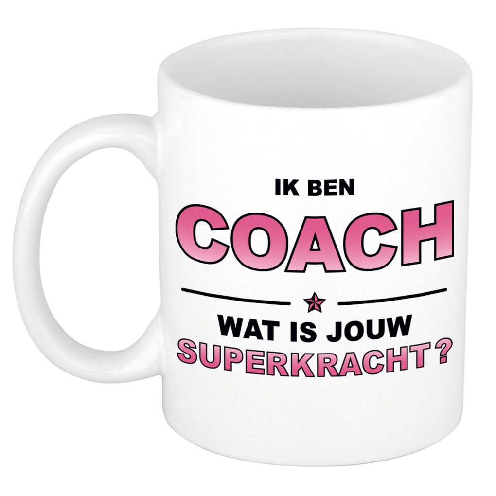 Ik ben coach wat is jouw superkracht kado mok / beker / verjaardag -