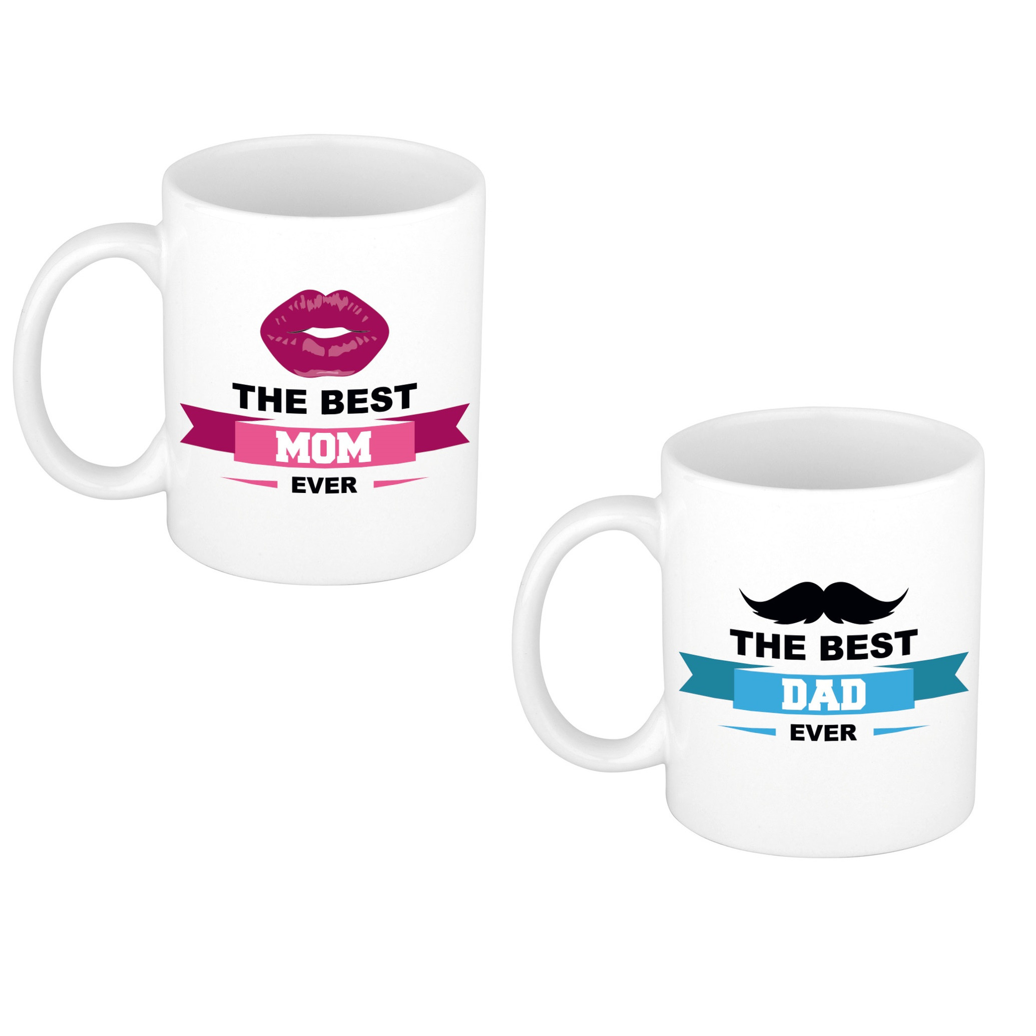 The best mom and dad ever cadeau mok / beker wit -