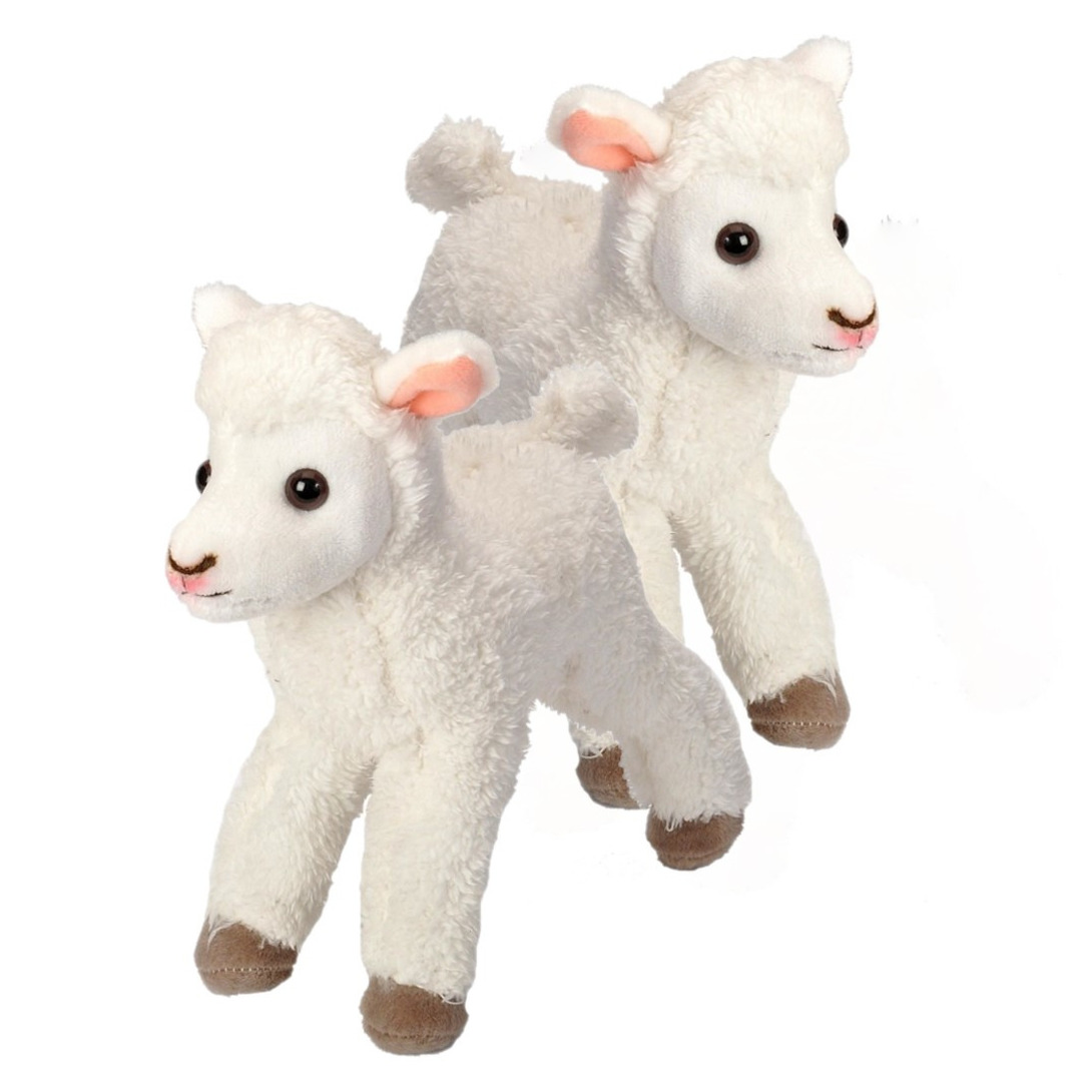 2x stuks pluche schaapje/lammetje knuffel 20 cm -