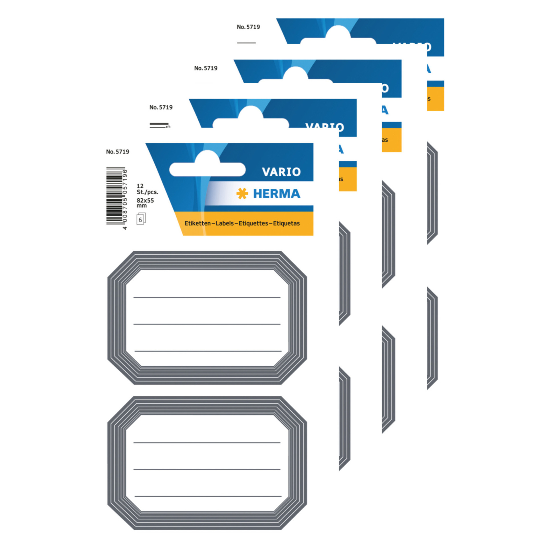 60x stuks Schoolboeken etiketten wit/grijs -