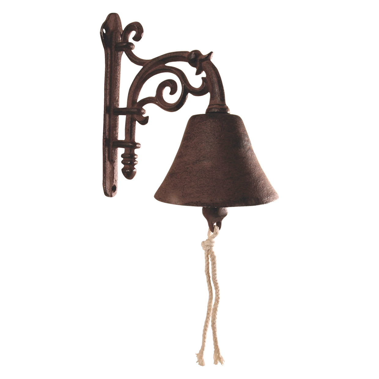 Deurbel bloem - gietijzer - 20 cm - roestbruin - Decoratieve bel -
