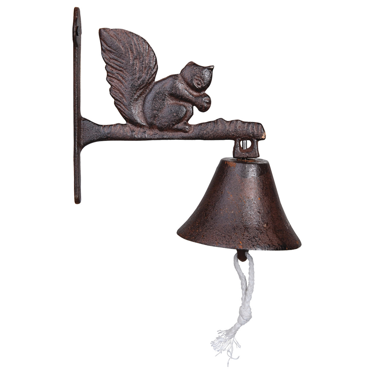 Deurbel met eekhoorn gietijzer - 20 cm - bruin - Hard geluid maken - Klassieke deurbellen -