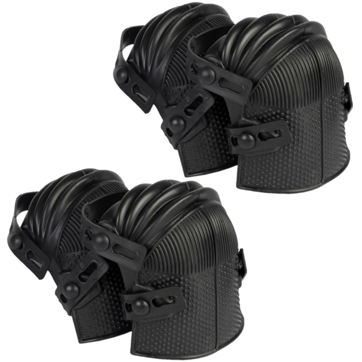 2x paar kniebeschermers / tuinier kniebescherming zwart verstelbaar 26 x 20 x 14 cm -