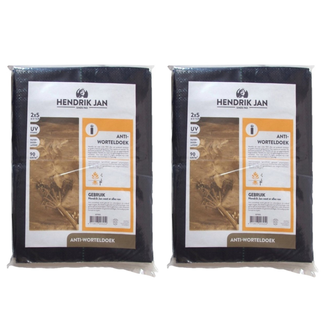 Set van 2x stuks anti worteldoek/onkruiddoek 2 x 5 meter -