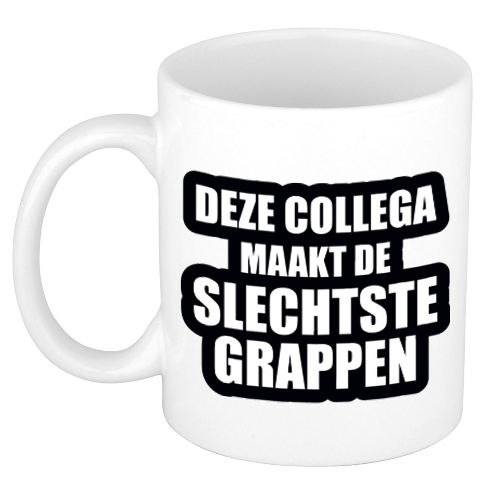 De slechtste grappen cadeau mok / beker 300 ml -