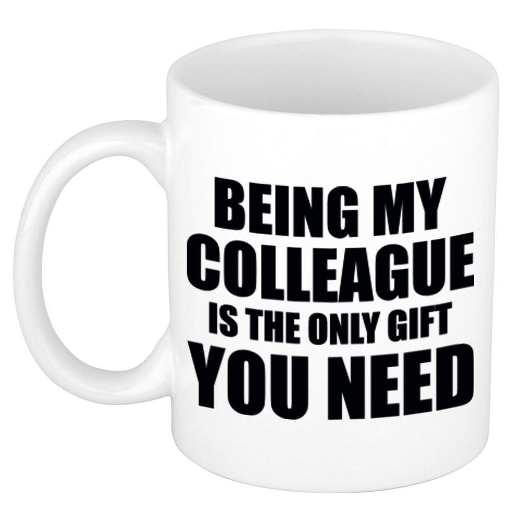 Colleague the only gift you need cadeau mok / beker - wit - 300 ml -