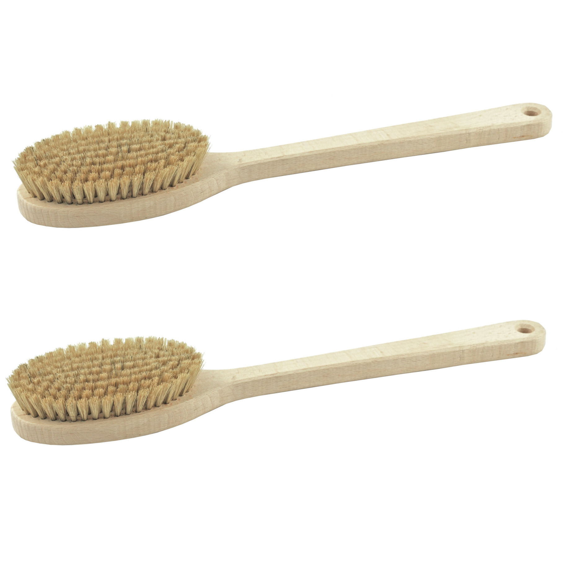 Set van 2x stuks houten badborstels/massageborstels/wellnessborstels 39 cm -