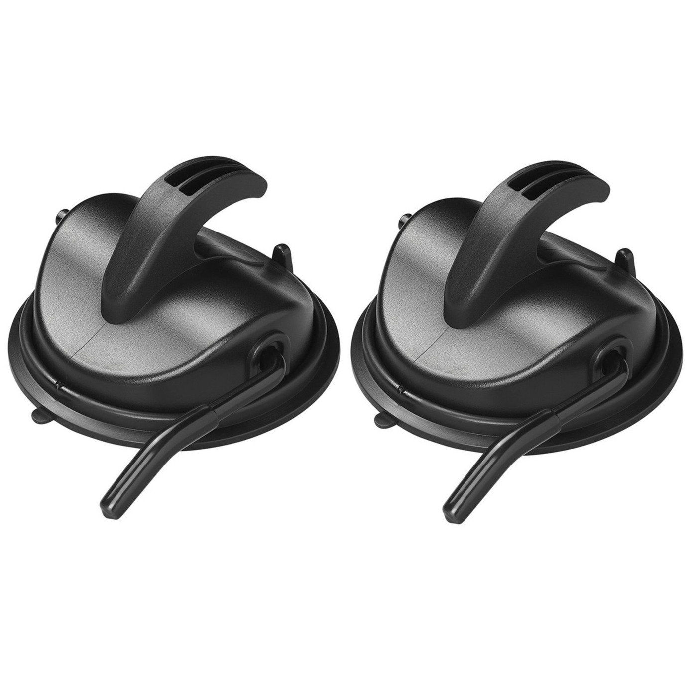 Set van 2x stuks ophanghaak met zuignap zwart 10 cm -