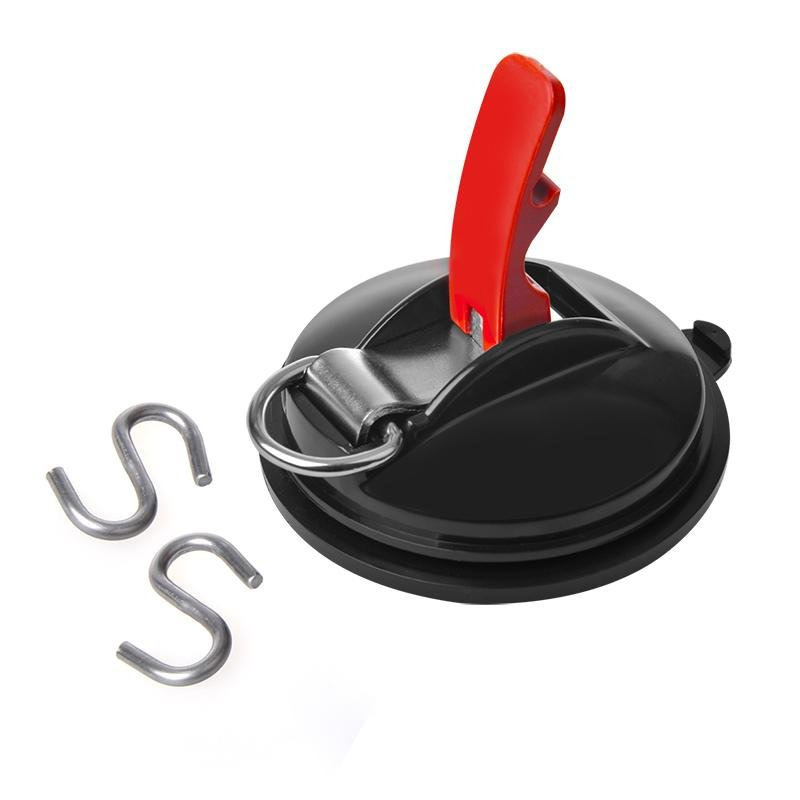 Zuignapbevestiging met ring en 2 S-haken 11 cm -