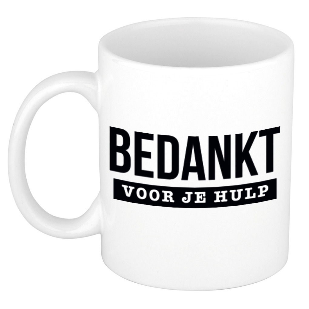 Bedankt voor je hulp cadeau mok / beker 300 ml -