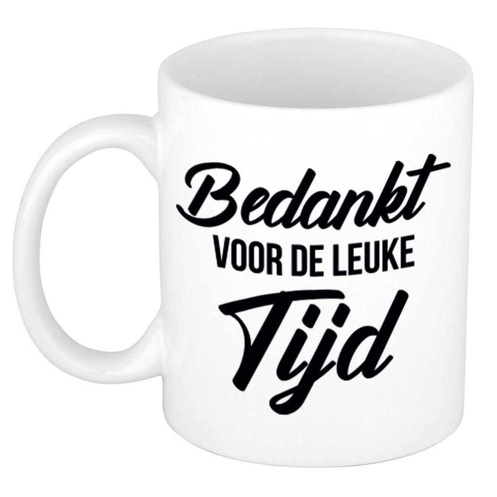 Bedankt voor de leuke tijd cadeau mok / beker 300 ml -
