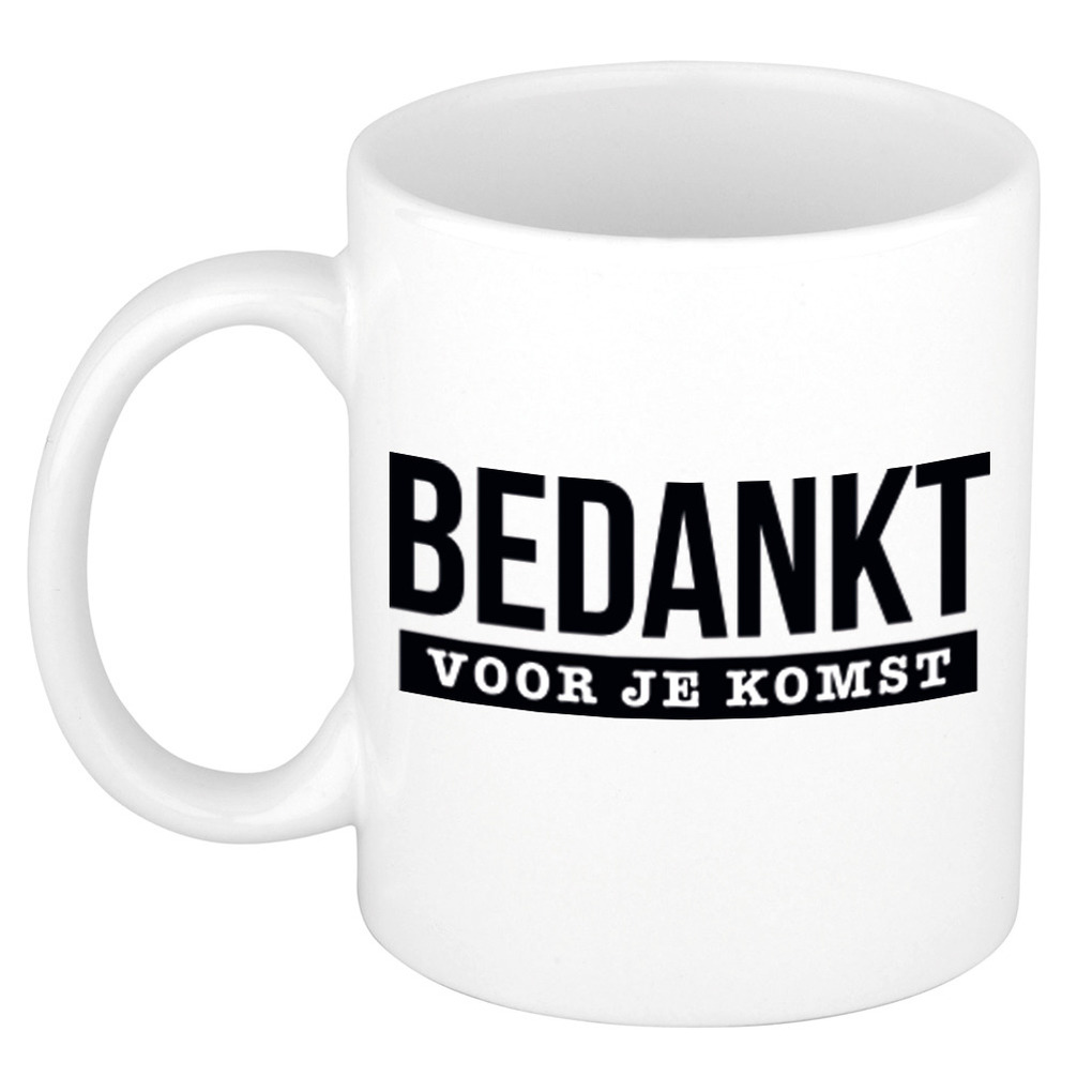 Bedankt voor je komst cadeau mok / beker 300 ml -