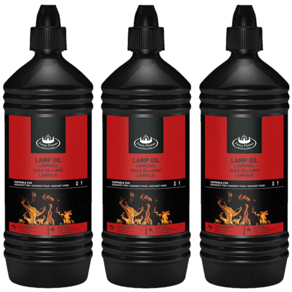 3x stuks heldere lampenolie/fakkelolie 1 liter -