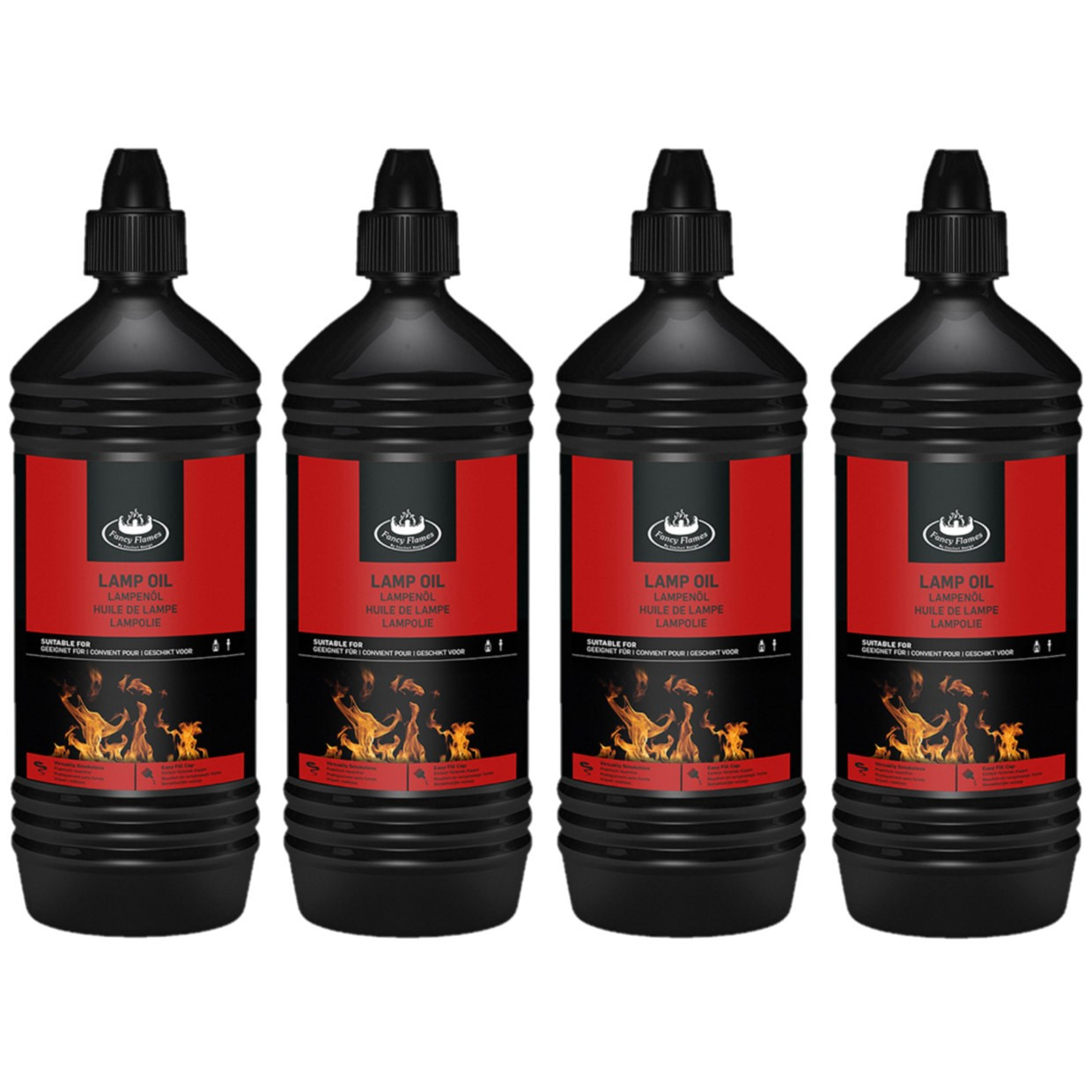 4x stuks heldere lampenolie/fakkelolie 1 liter -