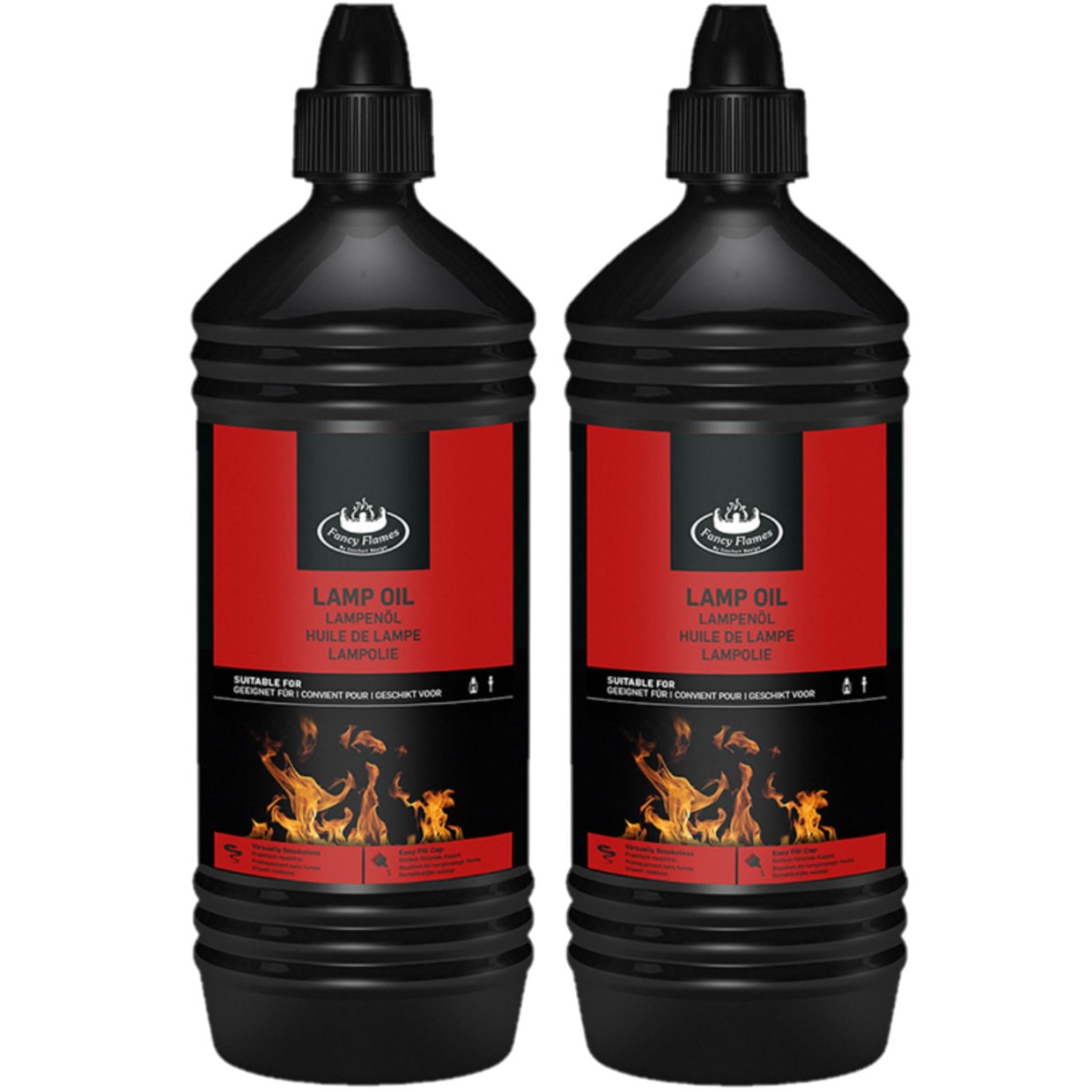 2x stuks heldere lampenolie/fakkelolie 1 liter -