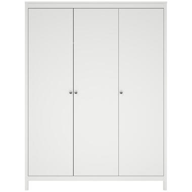Kledingkast Madeira 3-deurs - wit - 199x150x58 cm - Leen Bakker