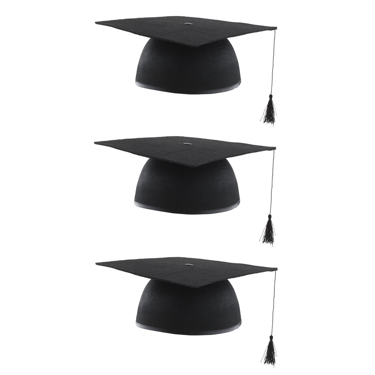 10x stuks afstudeer doctoraal hoeden geslaagd zwart voor volwassenen -