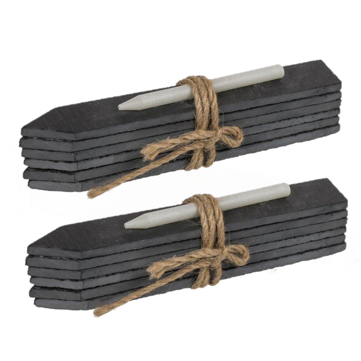 Set van 12x stuks leisteen moestuin/kruidentuin/groententuin labels stekers 15 cm -