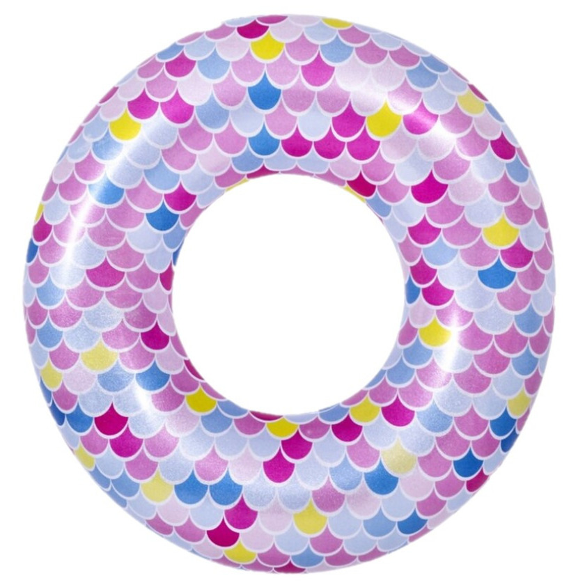 Opblaasbare zwembad band/ring zeemeermin schubben 90 cm -